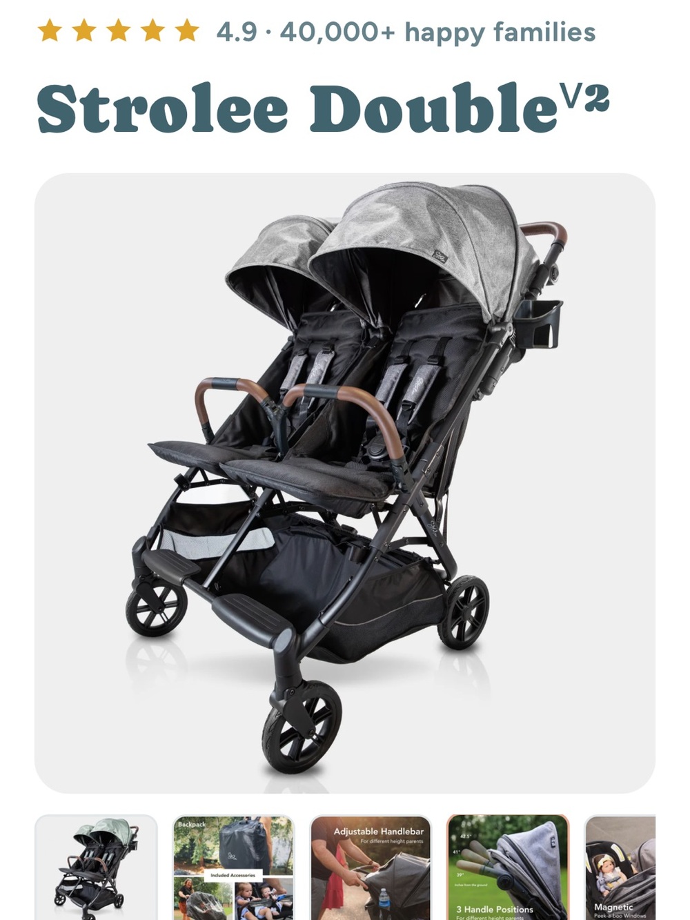 Strolee double stroller wheels.